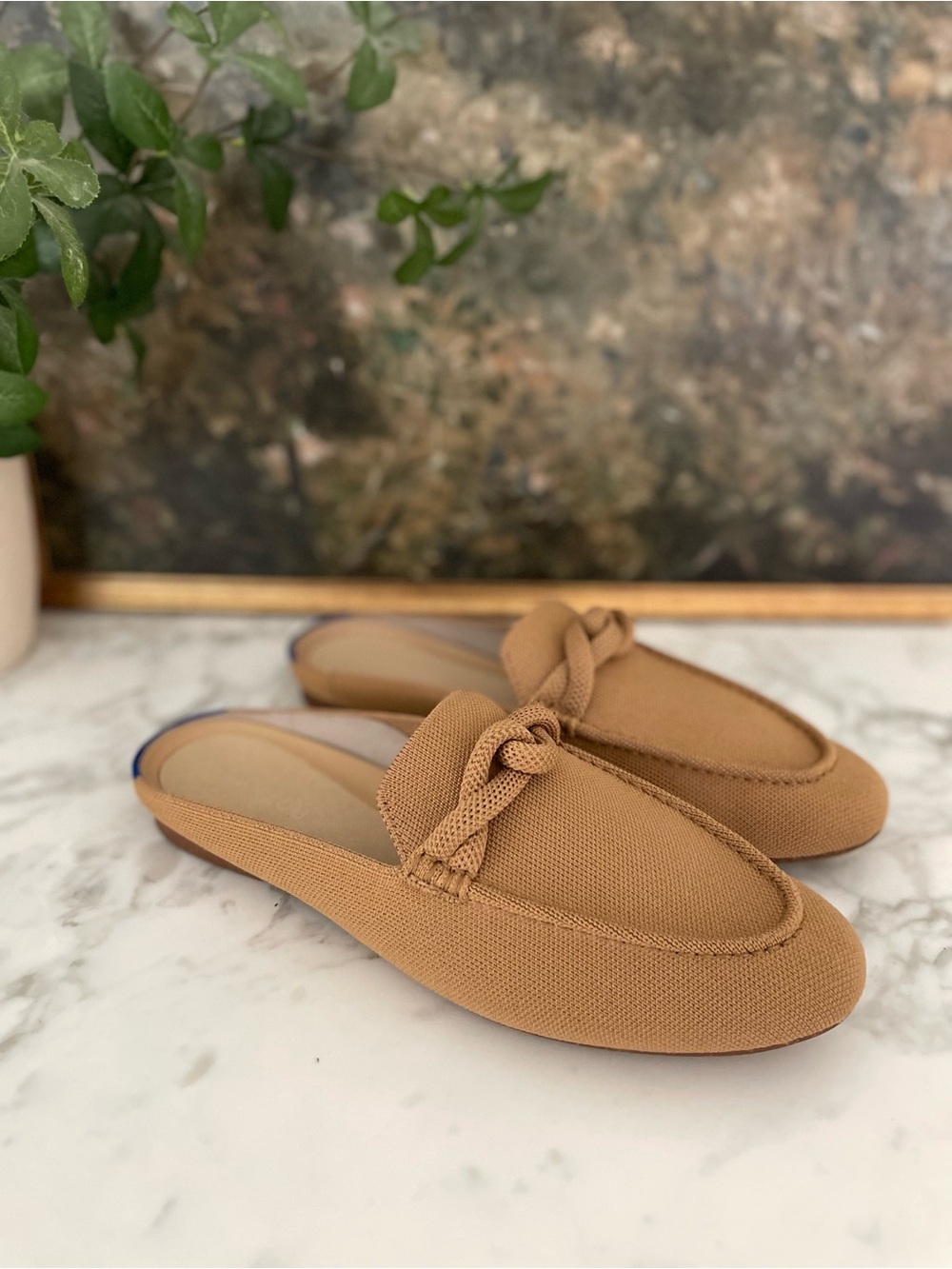 Rothy's The Loafer Mule Birdseye Wren Beige Size 11 In Love Insole - Picture 7 of 12